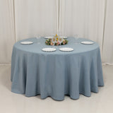 120inch Dusty Blue Seamless Premium Polyester Round Tablecloth - 220GSM for 5 Foot Table