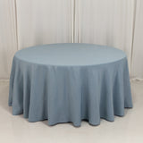 120inch Dusty Blue Seamless Premium Polyester Round Tablecloth - 220GSM for 5 Foot Table