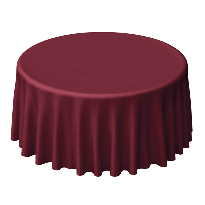 120" Burgundy Polyester Round Tablecloth