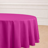 Pink round tablecloth with pleated design