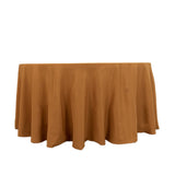 Gold Seamless Premium Polyester Round Tablecloth 220GSM 120inch for 5 Foot Table