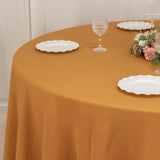 Gold Seamless Premium Polyester Round Tablecloth 220GSM 120inch for 5 Foot Table