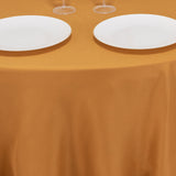 Gold Seamless Premium Polyester Round Tablecloth 220GSM 120inch for 5 Foot Table