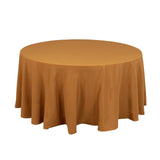 Gold Seamless Premium Polyester Round Tablecloth 220GSM 120inch for 5 Foot Table