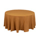 Gold Seamless Premium Polyester Round Tablecloth 220GSM 120inch for 5 Foot Table