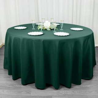 Elevate Your Event Decor with the Emerald Green 120" Round Tablecloth