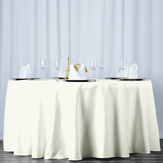Easy Care and Timeless Elegance: The Ivory Polyester Round Tablecloth