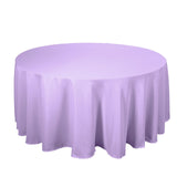 Round lavender tablecloth on a white background.
