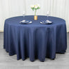 120inch Navy Blue 200 GSM Seamless Premium Polyester Round Tablecloth