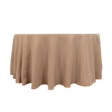 120 Nude Seamless Premium Polyester Round Tablecloth - 220GSM for 5 Foot Table