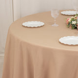 120 Nude Seamless Premium Polyester Round Tablecloth - 220GSM for 5 Foot Table