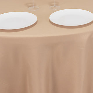 <h3 style="margin-left:0px;">Durable <strong>Nude Seamless Premium Polyester Round Tablecloth</strong>