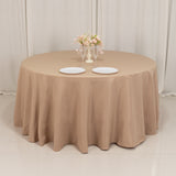 120 Nude Seamless Premium Polyester Round Tablecloth - 220GSM for 5 Foot Table