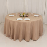 120 Nude Seamless Premium Polyester Round Tablecloth - 220GSM for 5 Foot Table