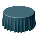 Polyester 120" Round Tablecloth Peacock Teal - Seamless Wrinkle-Resistant Table Cover