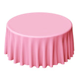 Pink round tablecloth with elegant draping
