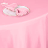 120 Pink Seamless Premium Polyester Round Tablecloth - 220GSM for 5 Foot Table With Floor-Length