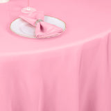 120 Pink Seamless Premium Polyester Round Tablecloth - 220GSM for 5 Foot Table With Floor-Length