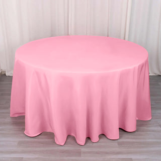 <h3 style="margin-left:0px;"><strong>Premium Seamless Pink Polyester Round Tablecloth</strong>