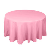 120 Pink Seamless Premium Polyester Round Tablecloth - 220GSM for 5 Foot Table With Floor-Length