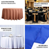 120inch Dusty Blue Seamless Premium Polyester Round Tablecloth - 220GSM for 5 Foot Table