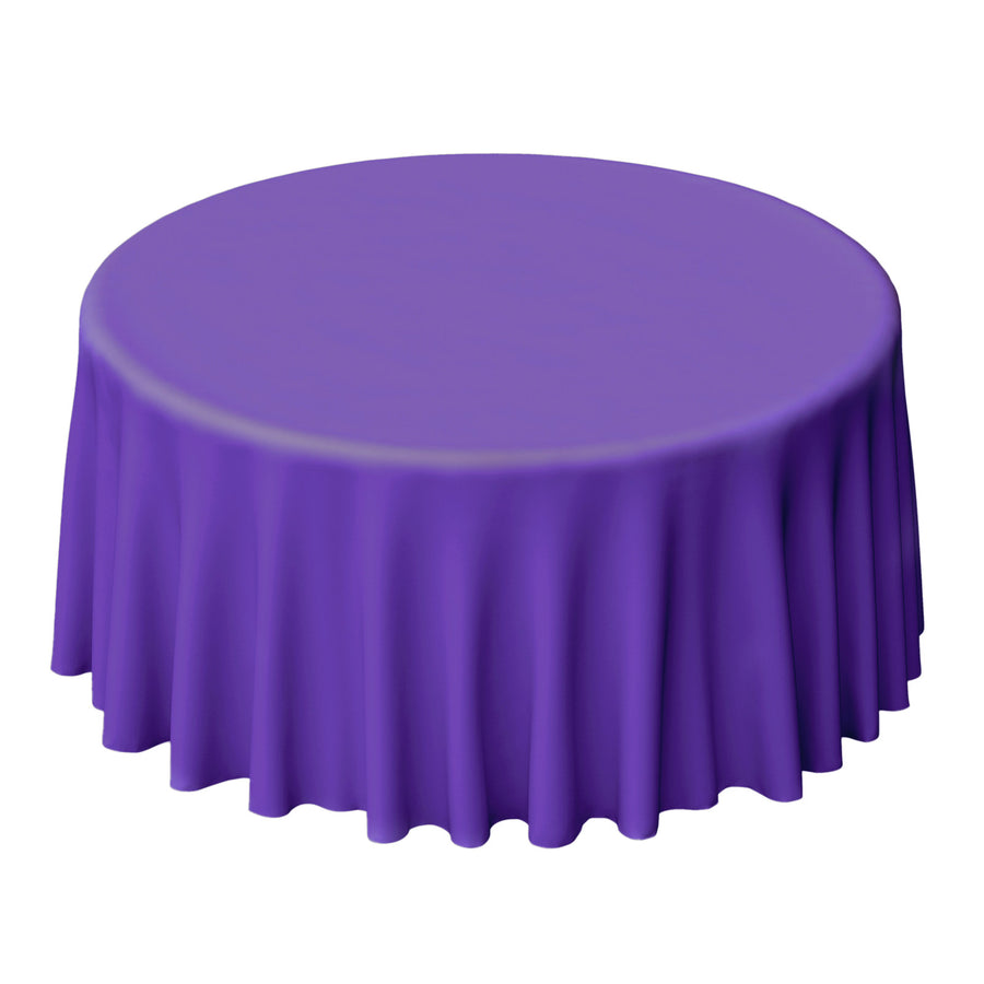 120 inches PURPLE Wholesale Polyester Round Tablecloth For Wedding Banquet Restaurant