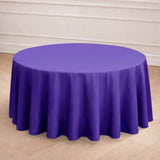Purple round tablecloth draping elegantly over a table.