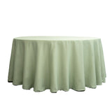 Round mint green tablecloth with elegant draping