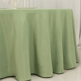 120" Sage Green Seamless Premium Polyester Round Tablecloth - 220GSM for 5 Foot Table