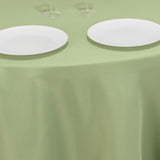 120" Sage Green Seamless Premium Polyester Round Tablecloth - 220GSM for 5 Foot Table