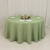 120" Sage Green Seamless Premium Polyester Round Tablecloth - 220GSM for 5 Foot Table