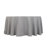 120inch Silver Seamless Premium Polyester Round Tablecloth - 220GSM for 5 Foot Table