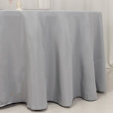 120inch Silver Seamless Premium Polyester Round Tablecloth - 220GSM for 5 Foot Table