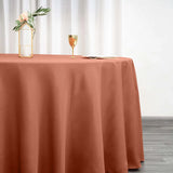Terracotta (Rust) Seamless Polyester Round Tablecloth - 120inch