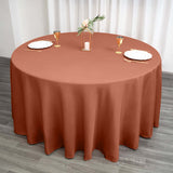 Terracotta (Rust) Seamless Polyester Round Tablecloth - 120inch