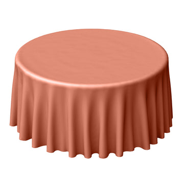 Polyester 120" Round Tablecloth Terracotta (Rust) - Seamless Wrinkle-Resistant Table Cover