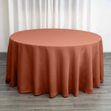 Terracotta (Rust) Seamless Polyester Round Tablecloth - 120inch