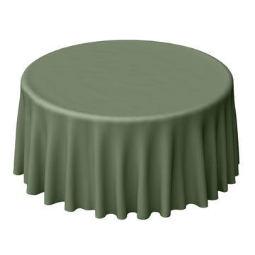 Polyester 120" Round Tablecloth Olive Green - Seamless Wrinkle-Resistant Table Cover