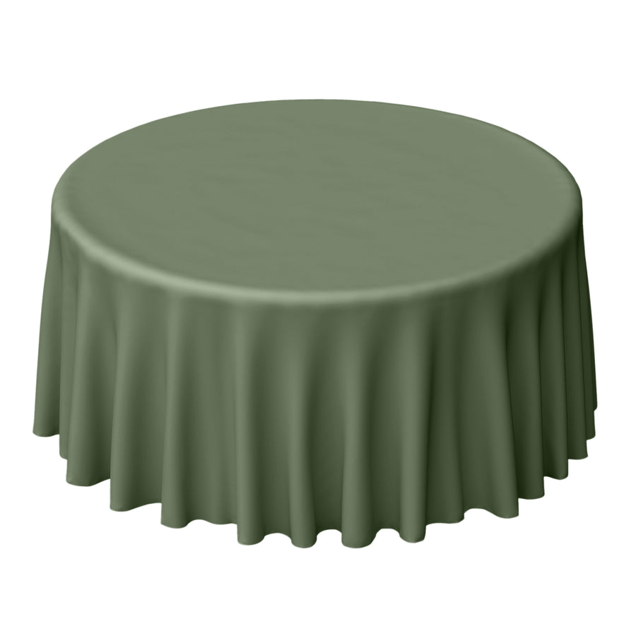 120" Olive Green Polyester Round Tablecloth