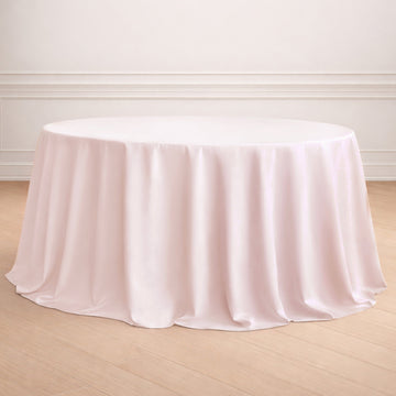 Polyester 132" Round Tablecloth Blush - Seamless Chic Table Cover