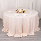 132inch Blush Rose Gold 200 GSM Seamless Premium Polyester Round Tablecloth