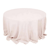 132inch Blush Rose Gold 200 GSM Seamless Premium Polyester Round Tablecloth