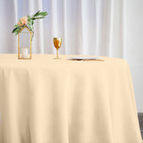 132inch Beige Seamless Polyester Round Tablecloth