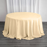 132inch Beige Seamless Polyester Round Tablecloth