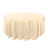 132inch Beige Seamless Polyester Round Tablecloth