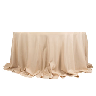 Durable and Stylish Beige Polyester Tablecloth for Any Occasion