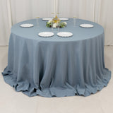 132 Dusty Blue Seamless Premium Polyester Round Tablecloth - 220GSM for 6 Foot