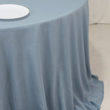 132 Dusty Blue Seamless Premium Polyester Round Tablecloth - 220GSM for 6 Foot