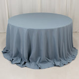 132 Dusty Blue Seamless Premium Polyester Round Tablecloth - 220GSM for 6 Foot