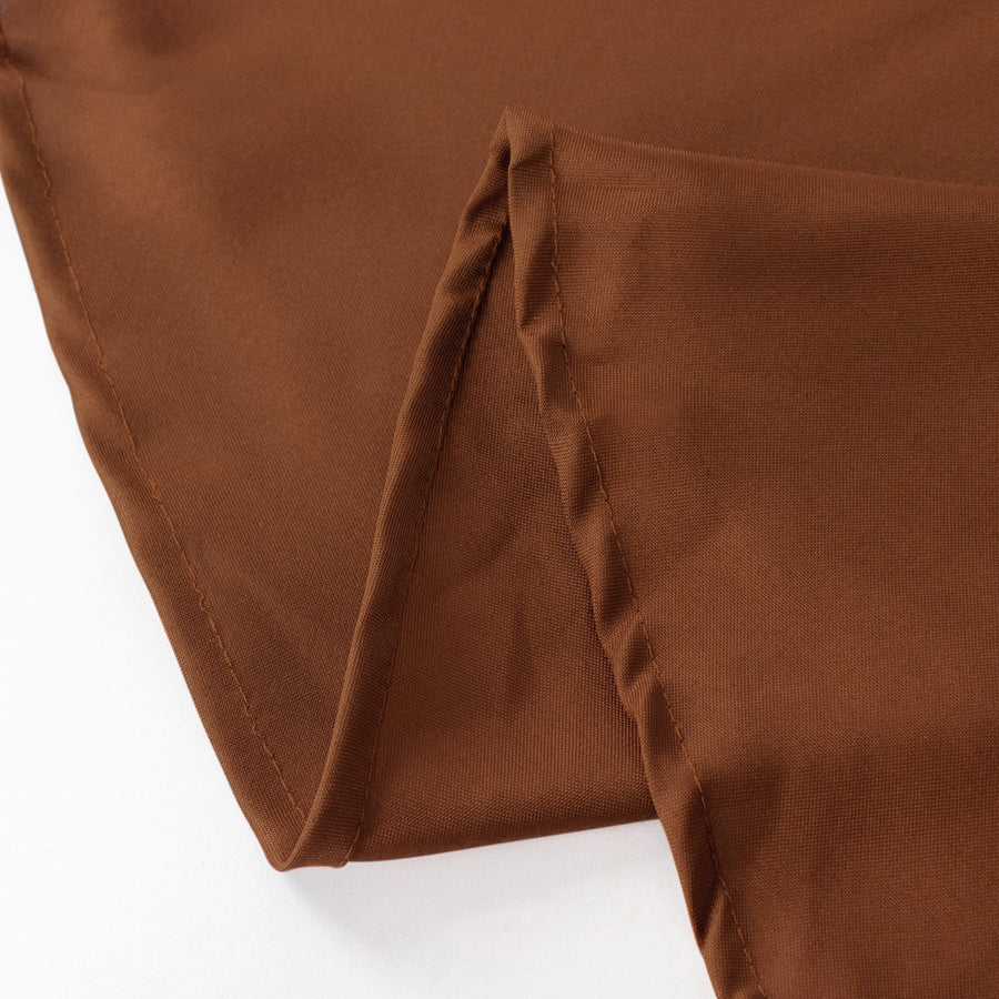 132inch Cinnamon Brown Seamless Polyester Round Tablecloth